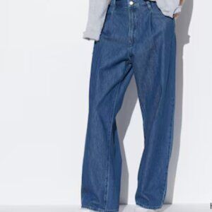 Uniqlo Drapey Denim Pleated Pants